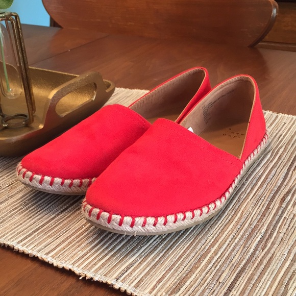 Andi Red Slip On Summer Espadrilles - Picture 1 of 8